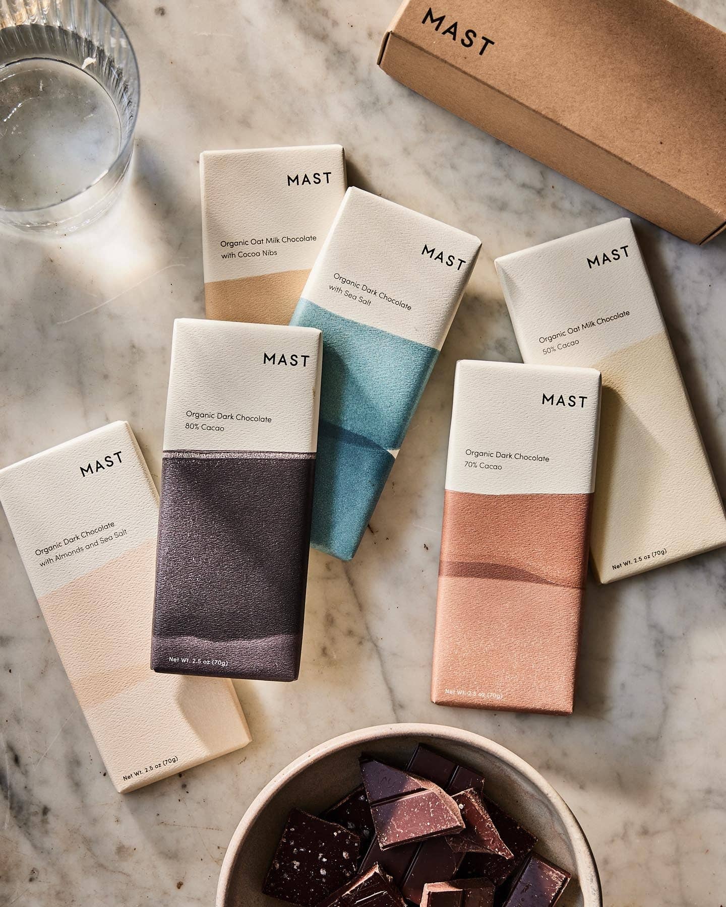 Mast의 6개 초콜릿 바 선물 상자