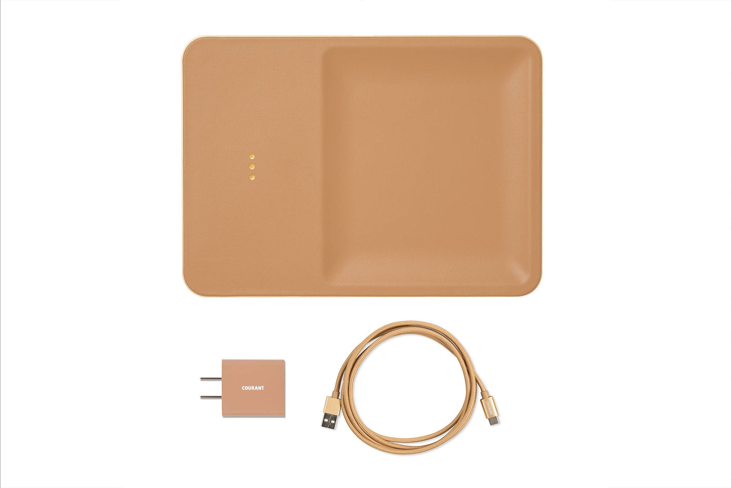 CATCH:3 - Classics Leather Wireless Charger with Valet Tray: Black