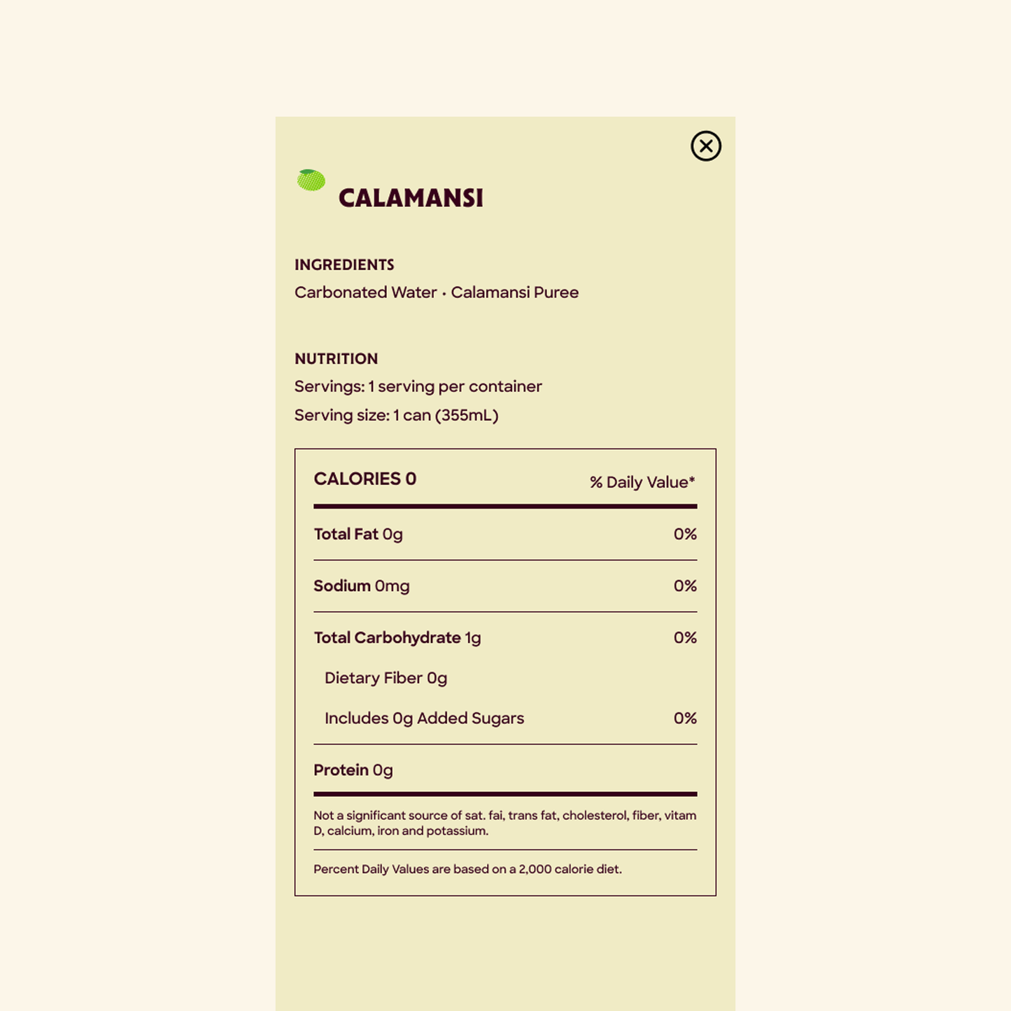 Calamansi Lime Fruit Sparkling Water