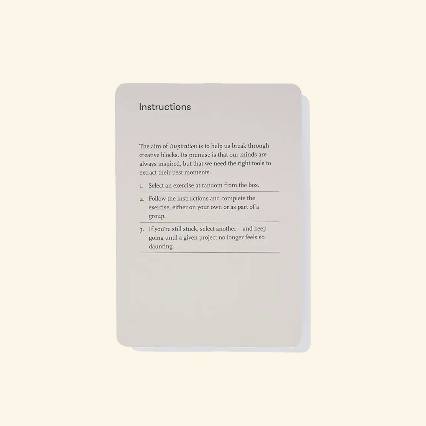 The School of Life의 영감 전략 카드