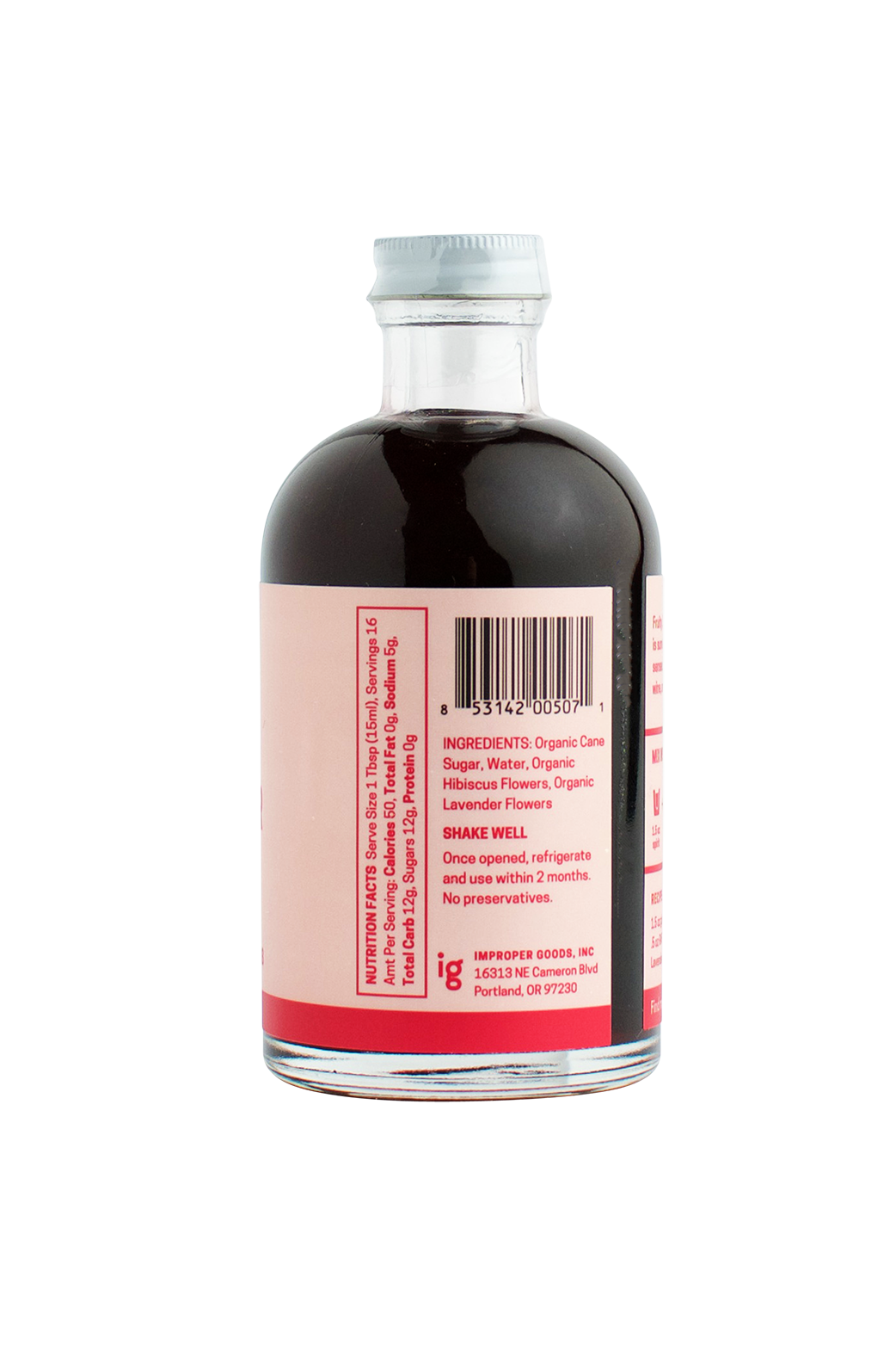 Organic Hibiscus Lavender Syrup