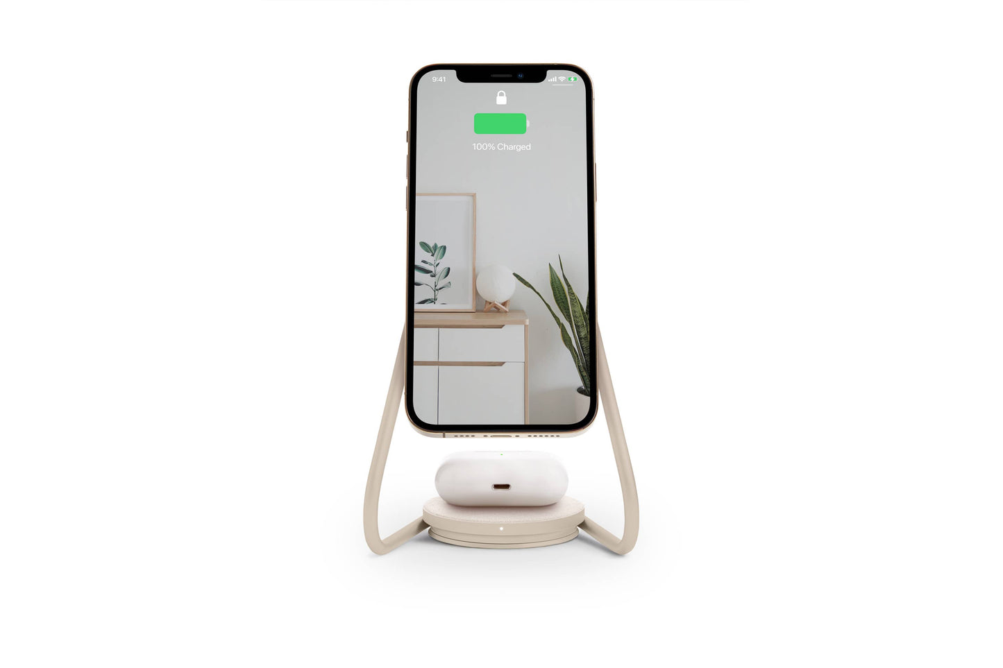 MAG:2 - Essentials Linen Wireless Charger Stand (Magnetic): Charcoal