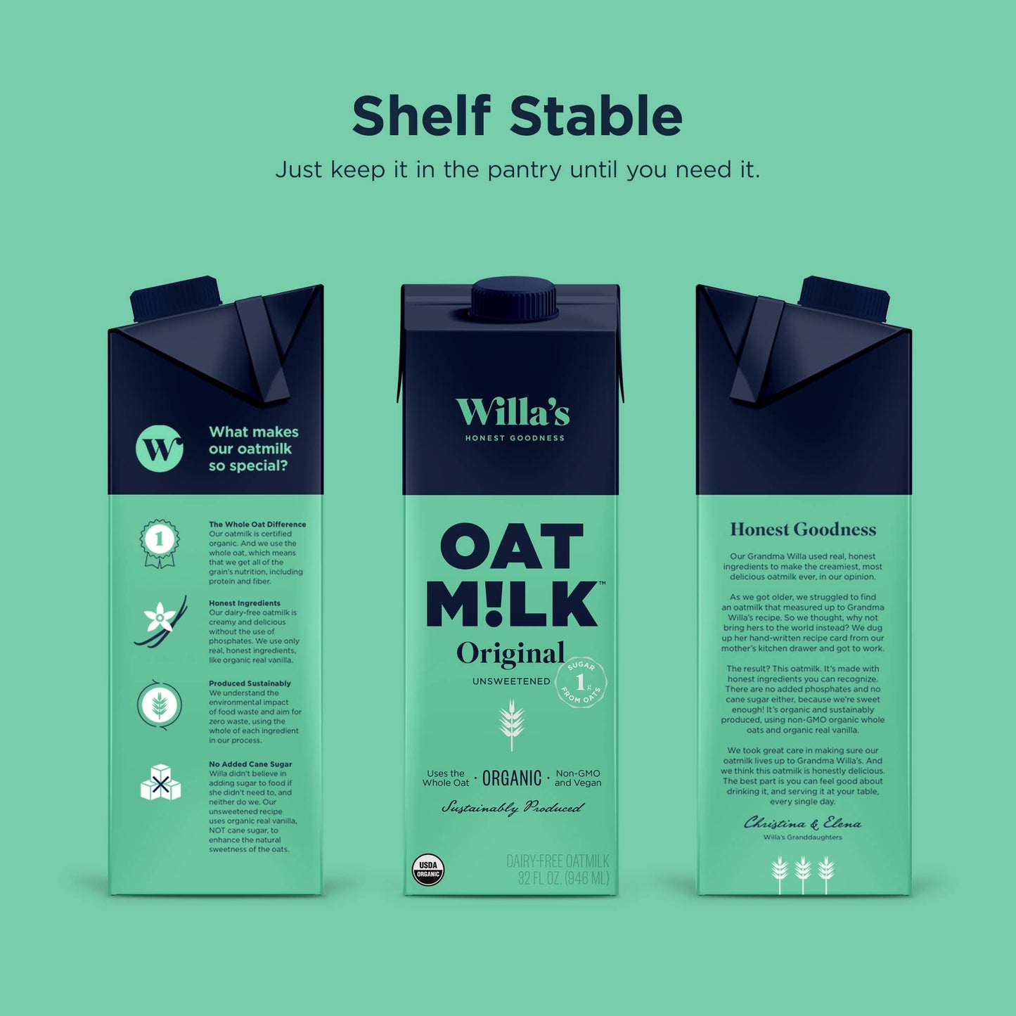 Willa's Organic Unsweetened Original Oat Milk