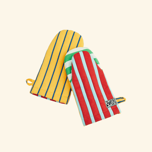 Striped Oven Mitt in Cobler