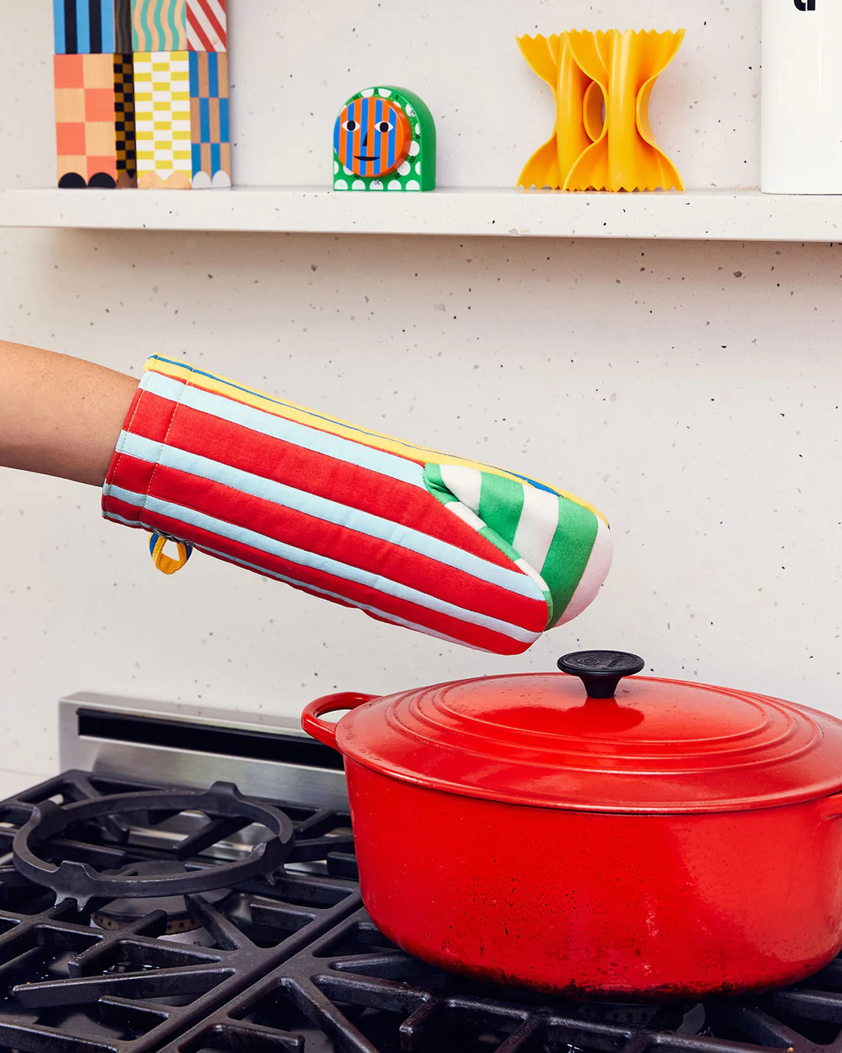 Striped Oven Mitt in Cobler