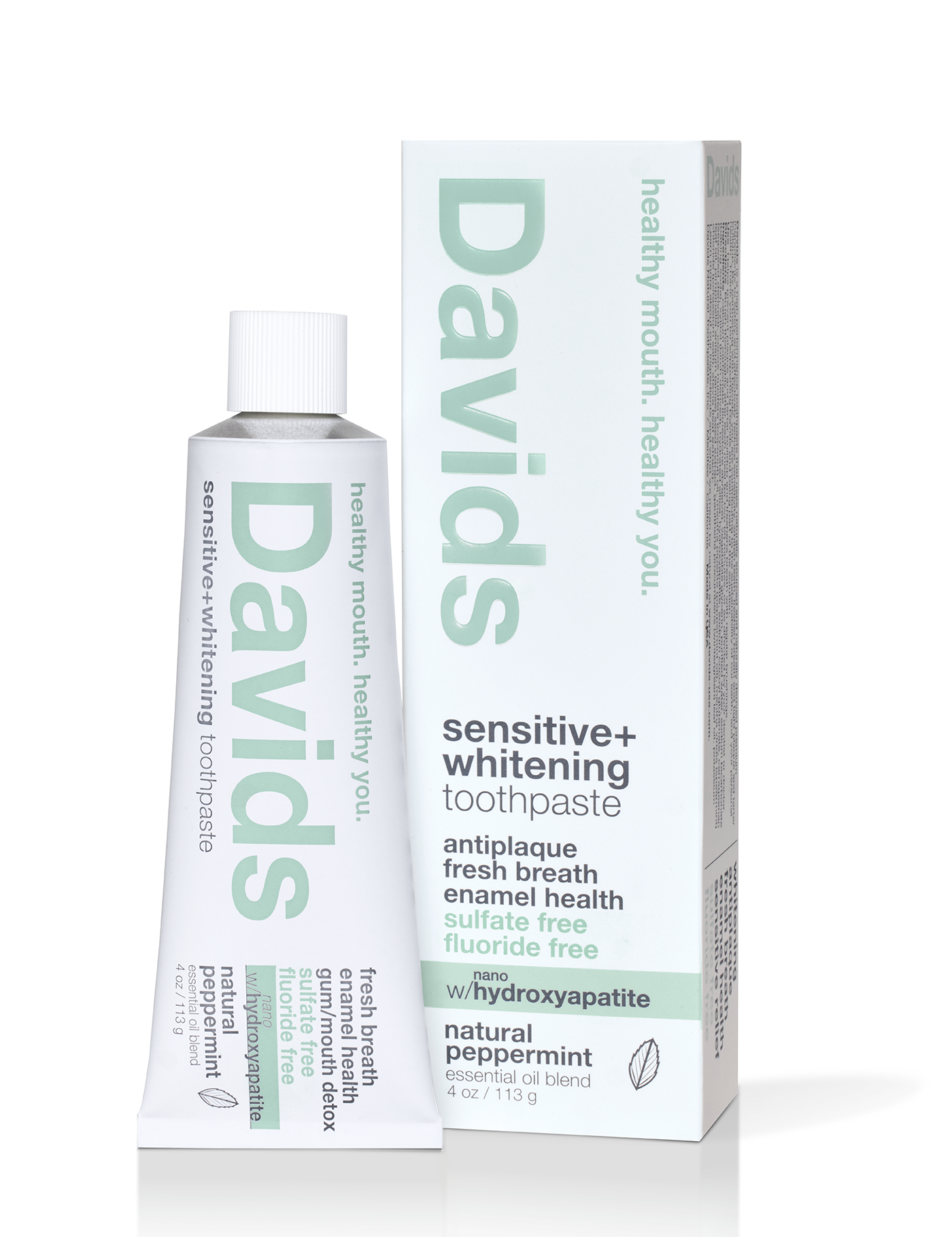 Davids Sensitive + Whitening Nano-Hydroxyapatite Premium Toothpaste - Peppermint by David's